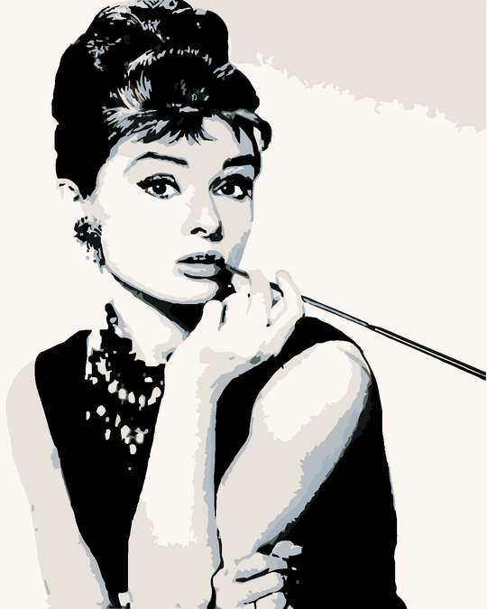 Diamond painting - AUDREY HEPBURN SCHWARZWEIß
