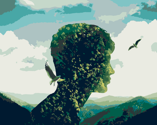 Diamond painting - NATUR ALS KOPF DES MENSCHEN